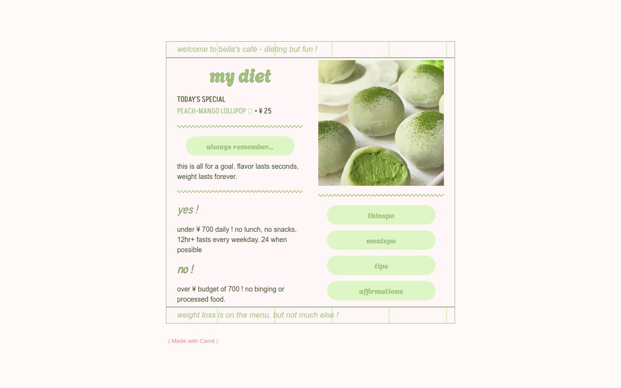 Carrd profile picture for @dieting